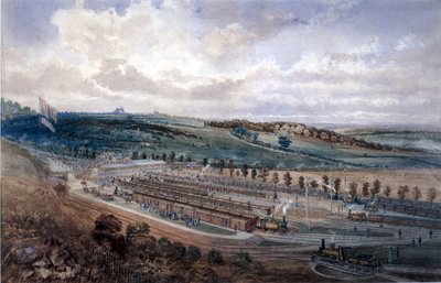 Epsom Station on Derby Day, 1878 by P.R. Perry